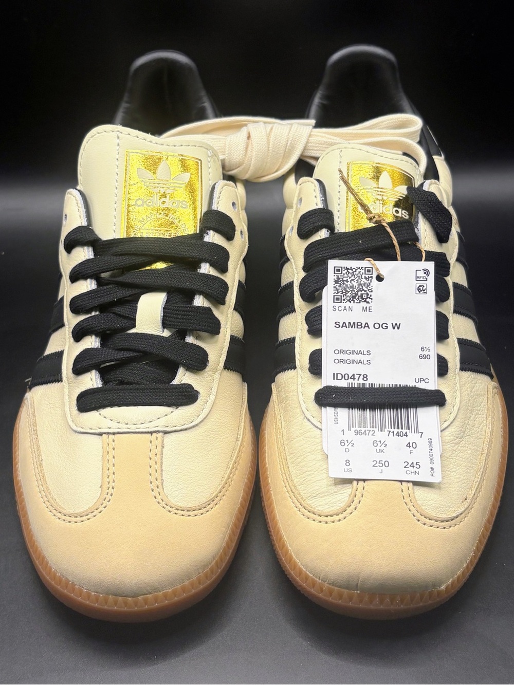 Brand New Women’s 8 Men’s 7 adidas Samba OG with OG Box Cream White Sand Strata - Picture 2 of 7